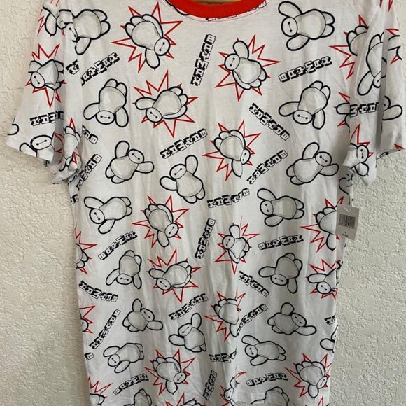 NWT Disney Parks Baymax All-Over-Print Ringer T-Shirt - Picture 2 of 5